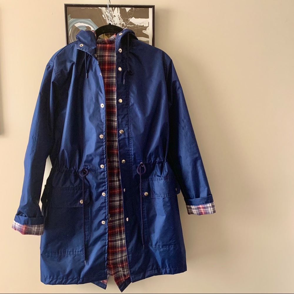 American Apparel flannel lined rain jacket